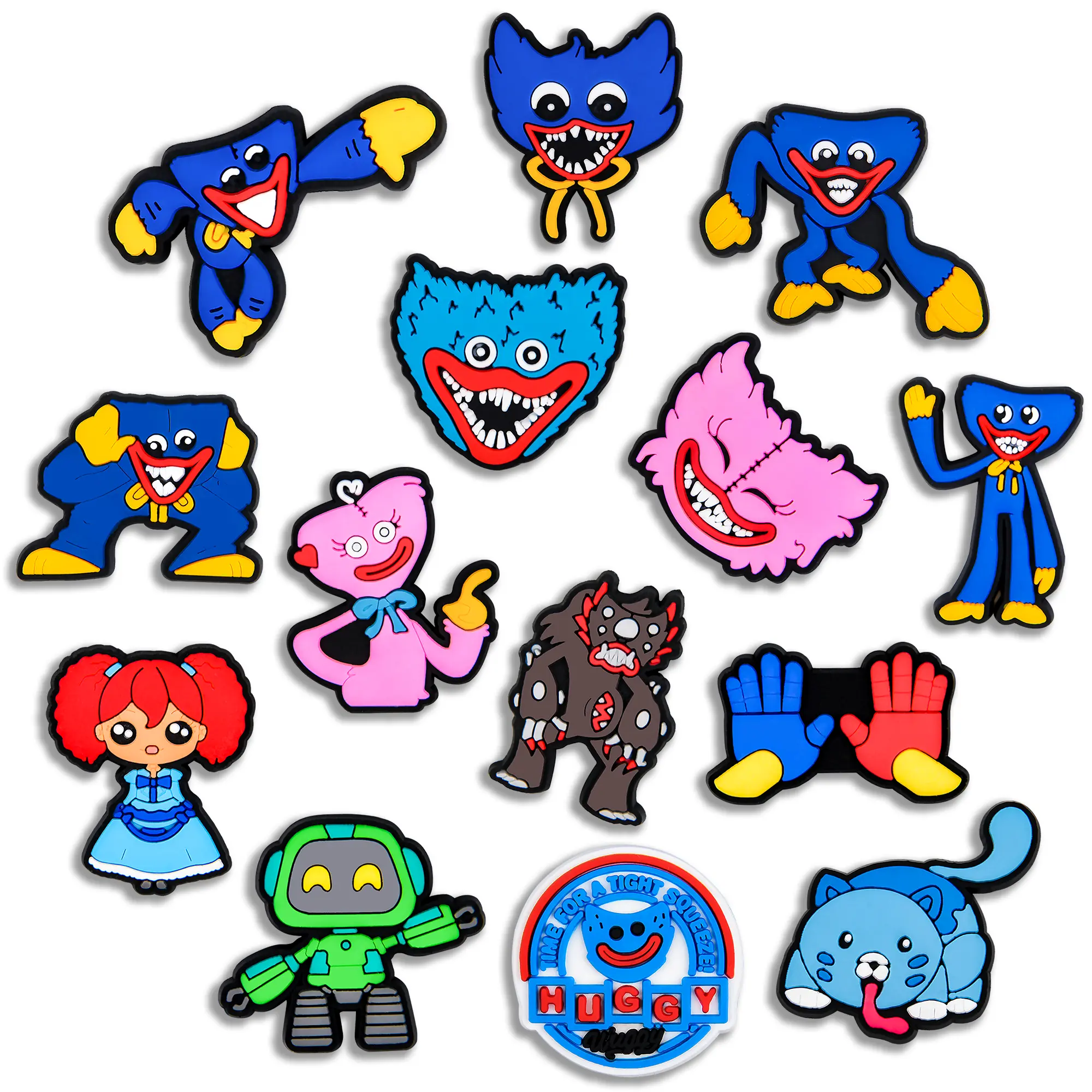 Húggy Wùggy Croc Charms 14PCS PVC Clog Pins Accessories Party Favors Birthday Gifts Holidays Decoration for Boys Women Girls