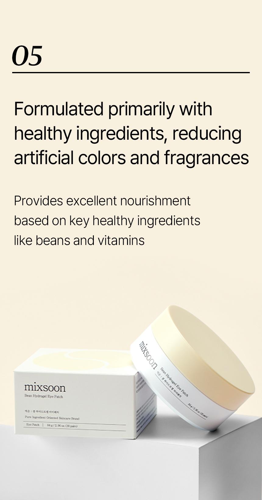 [mixsoon Official Shop] Bean Hydrogel Eye Patch 30 pairs (60ea) - Nutritional patches that brighten the dark under-eye area, Korean Skincare for Glass Skin