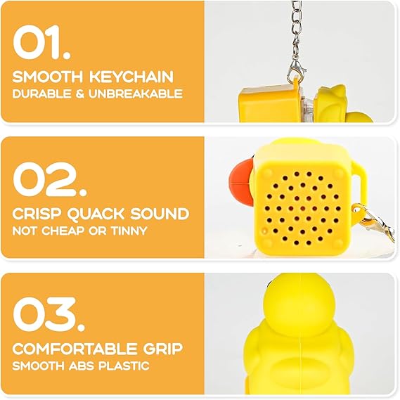 Duck / Frog / Lizard  Fidget Toy - RechargeableKeychain, Quacking Duck Stress Reliever with Colorful Lights, Fun & Portable Anxiety Relief Toy (Quacking Duck)