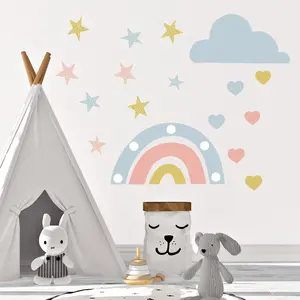 Boho Rainbow Removable Wall Decals Unisex Baby Nursery