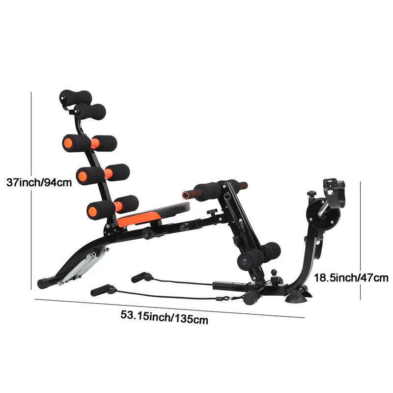 7-in-1 Adjustable Ab Workout Bench for Home Gym – Multi-Functional Sit Up Bench & Ab Crunch Trainer with Leg Extension, Pedals & 360° Rotation Seat – Core, Abs, Arms, Legs & Glutes Training Equipment