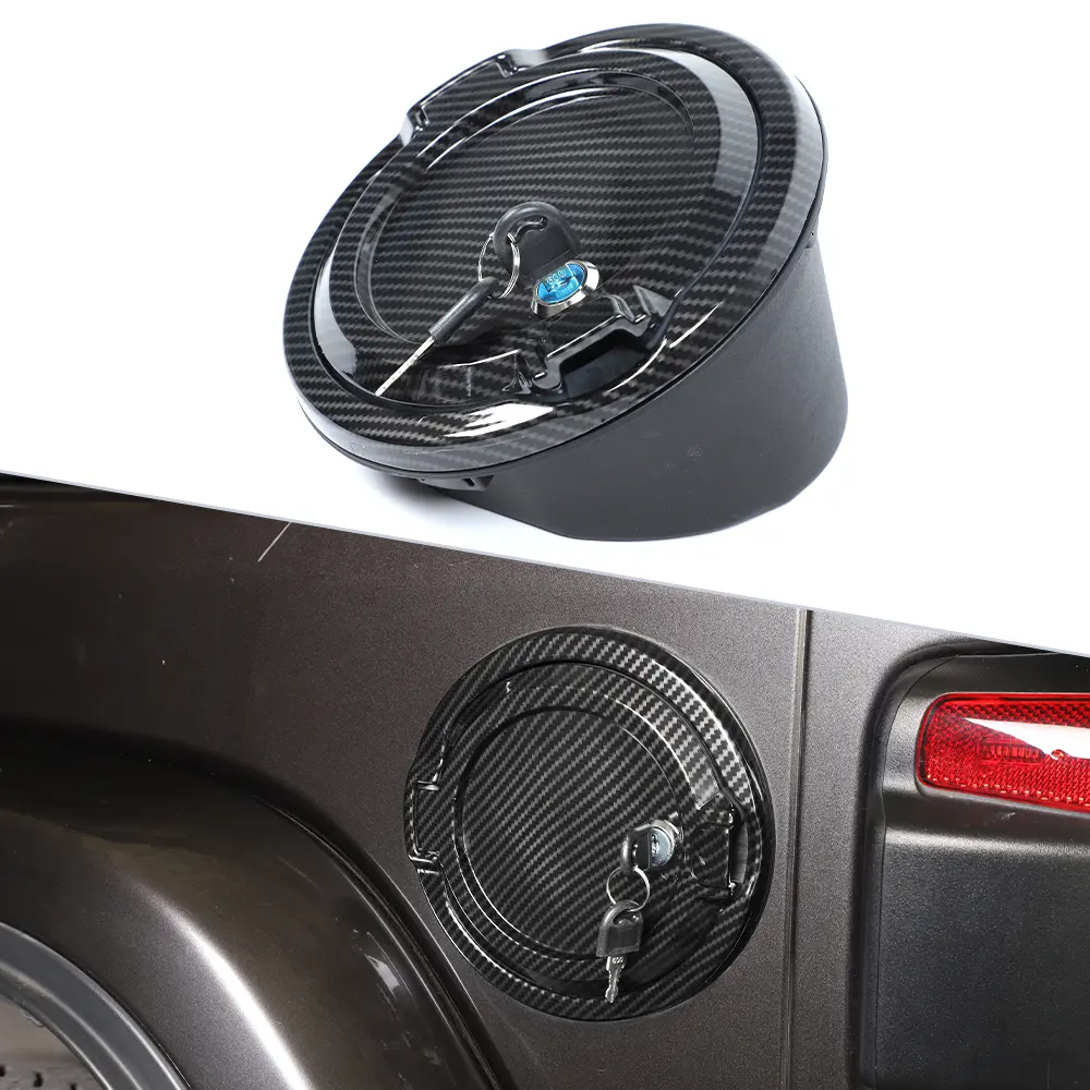 Locking Fuel Filler Door Gas Tank Cap Cover with Keys - Laser Cut Fit, UV Resistant Fuel Lock for 2018+ Jeep Wrangler JL, Automotive Replacement Body Part, Car Accessories, Car Decoration