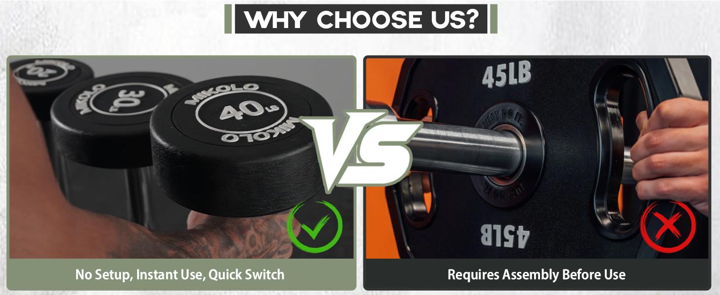 MIKOLO Pre-Loaded EZ Curl Bar - PVC Fixed Barbell Set for Strength Training & Weightlifting