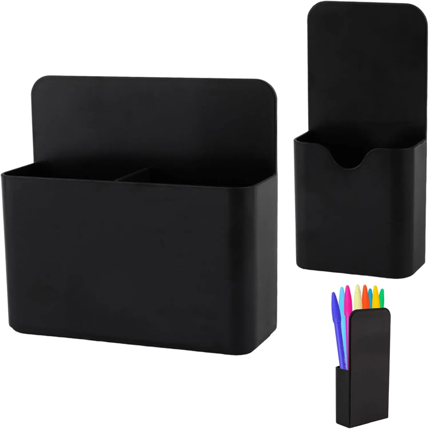 [New Deal] 2-Pack Magnetic Dry Erase Marker Holder - Strong Magnet, Generous Storage Slot for Markers, Pencils - Office Stationery Supplies, Desk Organizer Accessory