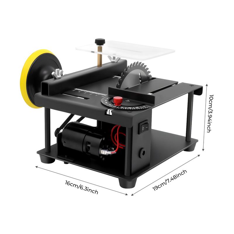 200W Mini Table Saw with Flexible Shaft 10000 RPM for Wood Acrylic PCB Cutting Engraving Tool Kit with Adapter Sandpapers