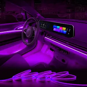 16.5FT Interior Car LED Strip Lights USB-Powered Low Energy Neon Light Strip for Most Cars Trucks Purple Flexible EL Wire Safe Tidy Multi-Use Decor