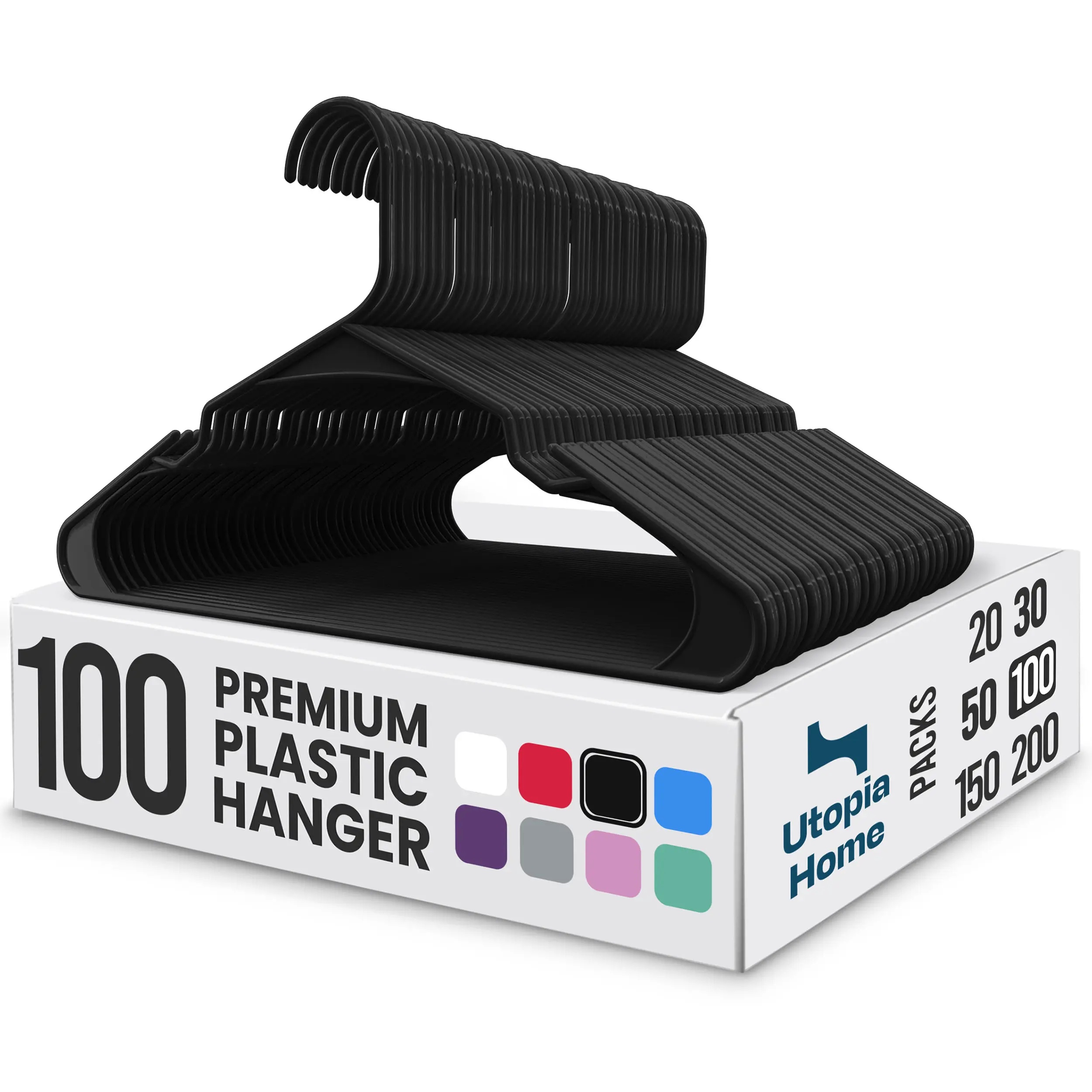 Utopia Home Multifunctional Heavy-Duty Durable Sturdy Plastic Hangable Hangers with Clothes Hooks - Home Organizer for Clutter Control, Small Spaces Use, Long-Term Sturdy Plastic Application, Storage Organization
