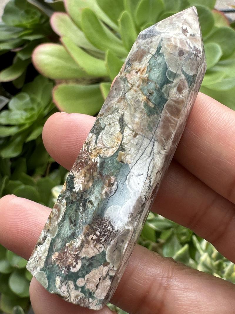 Green Cherry Blossom Agate Towers  Available now from Urban Rutile