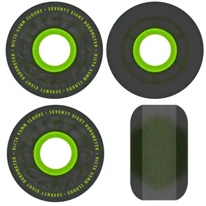 Ricta Skateboard Wheels 55mm Clouds 78A Transparent Black