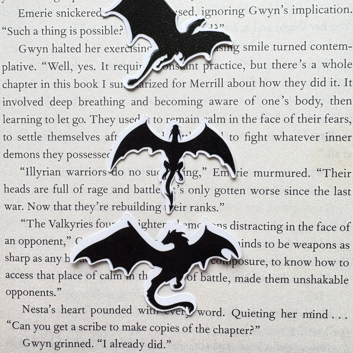 Dragon Mini 3-Pack Glossy Bookish Theme Decorative Stickers - Self-Adhesive Aesthetic Art Decals, Waterproof for Daily Use, Embellishment for Kindles, Laptops, Fantasy Lovers DIY Scrapbooking Accessory Gifts, Decorative Sticker, Aesthetic Stickers