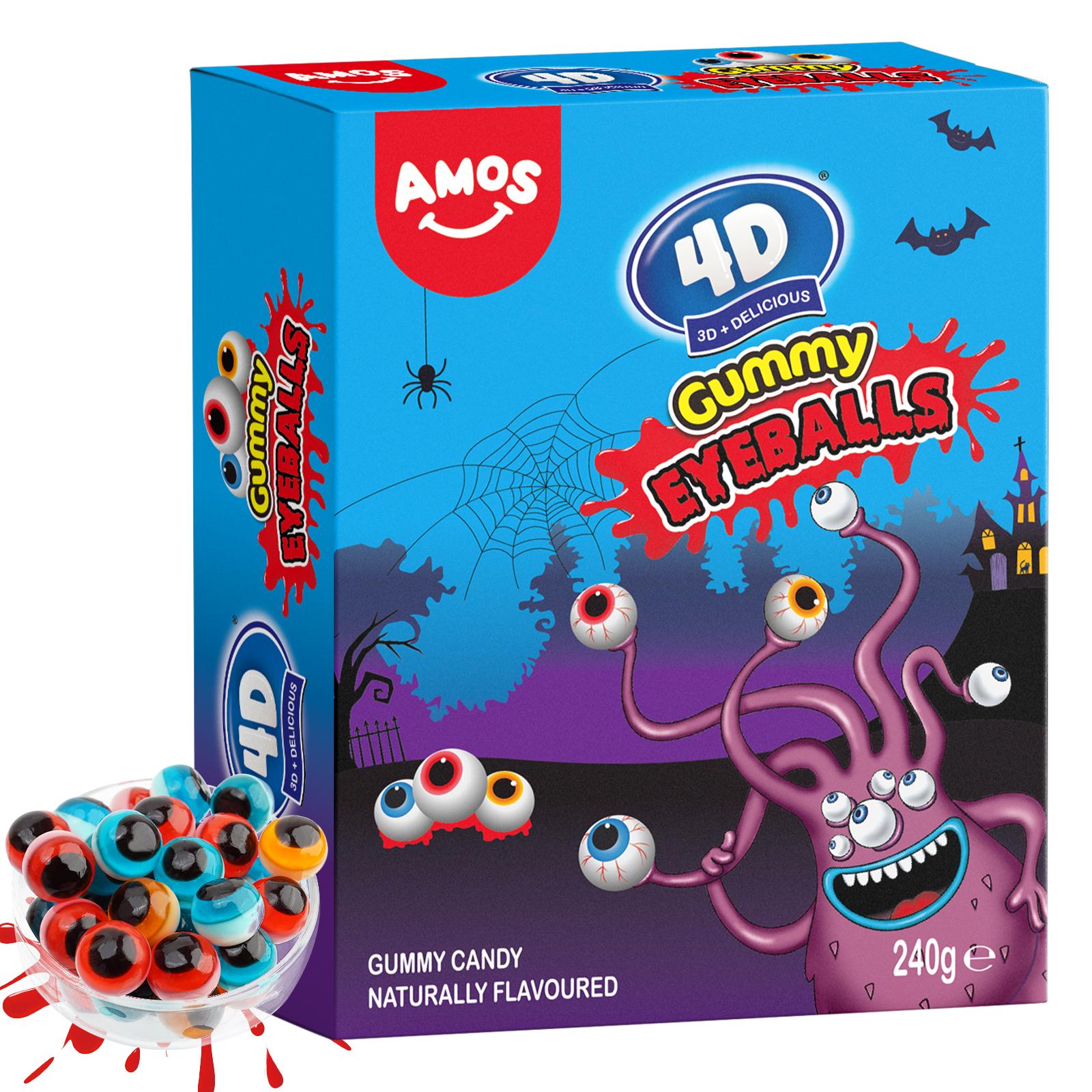 Amos Halloween Gummy Party Pack – Eyeballs, Body Parts, Mummy & More! | Spooky Candy Box for Trick-or-Treating | FREE Gift Bag Included Amos Halloween Gummy Party Pack – Eyeballs, Body Parts, Mummy & More! | Spooky Candy Box for Trick-or-Treating | FREE Gift Bag Included