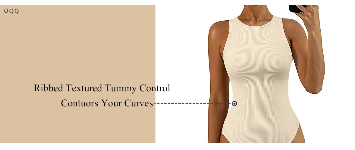 OQQ Women's 3 Piece Bodysuits Sexy Ribbed Sleeveless Crew Neck Stretchy Bodysuits Womenswear Trendy SpringStatements OQQ Women's 3 Piece Bodysuits Sexy Ribbed Sleeveless Crew Neck Stretchy Bodysuits Womenswear Trendy SpringStatements
