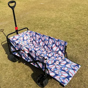 Baseball Hearts Blue Tailgate Wagon