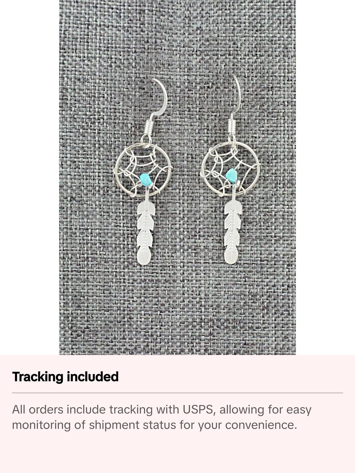 Turquoise & Sterling Silver Earrings - Helena Yazzie