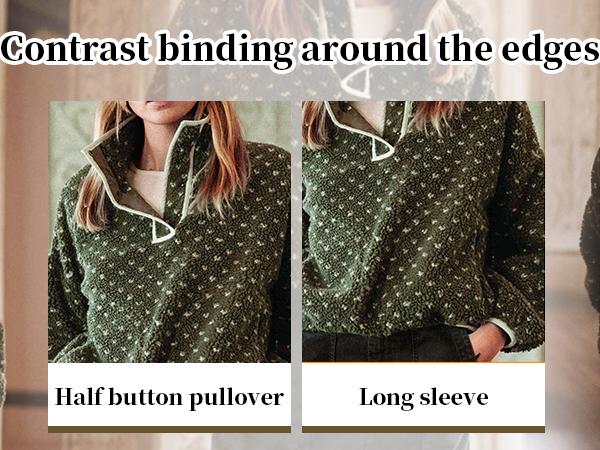 Songling Women's Winter Fleece Pullover Jacket with Long Sleeves and High Collar Warm Fleece Sherpa Hoodie with Pockets   Fashion Casual Outerwear Womenswear