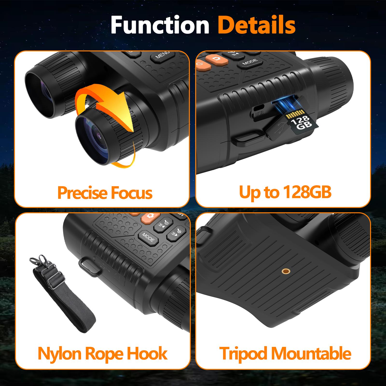 Night Vision Goggles-Night Vision Binoculars,2000 mAh Battery,7 Levels Infrared,6X Digital Zoom,Wildlife Observation,Hunting,Camping