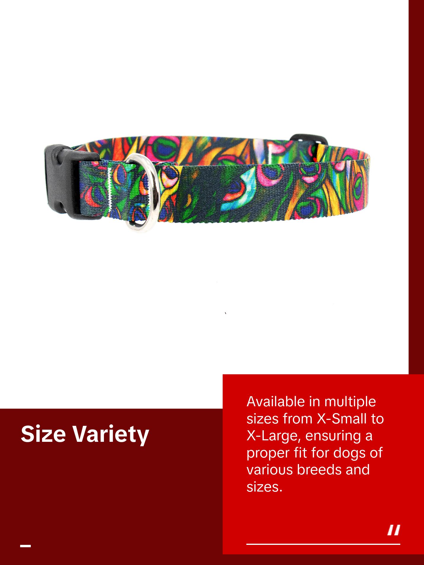 Tiffany Peacock Dog Collar - Made in USA