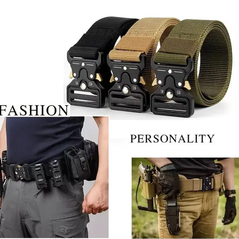 MEN Casual Military Tactical Army Adjustable Quick Release Belts Pants Waistband
