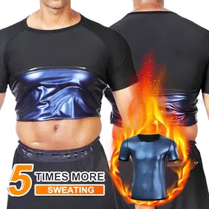 CATTIBOR Menswear Sweat Sauna T-Shirts,Men Sport Vest Short Sleeve Shapwear,Men Breathable Vest Tank Top,Fitness Workout Sports Vest Excerise Waist Trainer Sleeveless Shirt,GYM Wear,Workout Clothing，Men Underwear