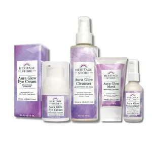 Lucky Fire Horse Aura Glow Gift 4 Piece Bundle (Cleanse, Moisturizer, Eye Cream, & Mask) Moisturizing Set Skin Care Products