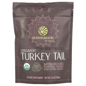 Sunwarrior Be Well, Organic Turkey Tail Mushroom Powder, 3.5 oz (100 g)