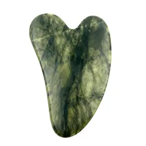 Gua Sha Tool - Natural Green Jade Massager for Facial Lifting & Toning - Ideal for Defined and Lifted Appearance, Face Guasha