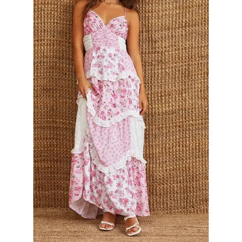 slim fit dress slacks Caramel Floral Patchwork Dress  Love, Odette