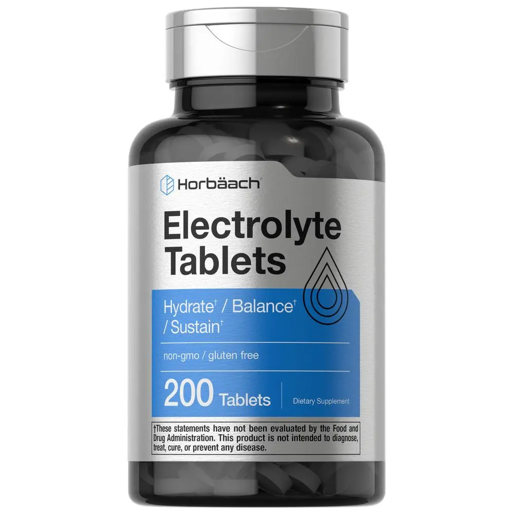 Horbäach Electrolyte Tablets | 200 Count | Vegetarian | Keto-Friendly | Non-GMO, and Gluten Free Hydration Supplement