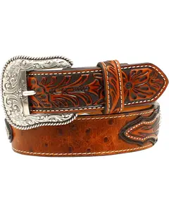 Ariat Men's Ostrich Print Leather Belt - A1024402