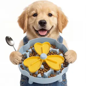 2-in-1 Interactive Puzzle Slow Feeder Dog Bowl - 360° Spin Toy & Anti-Choke Slow Eating Bowl for Dogs Cats | Non-Slip Healthy Digestion Pet Food Bowl dog products cat toys dog toys pet stuff