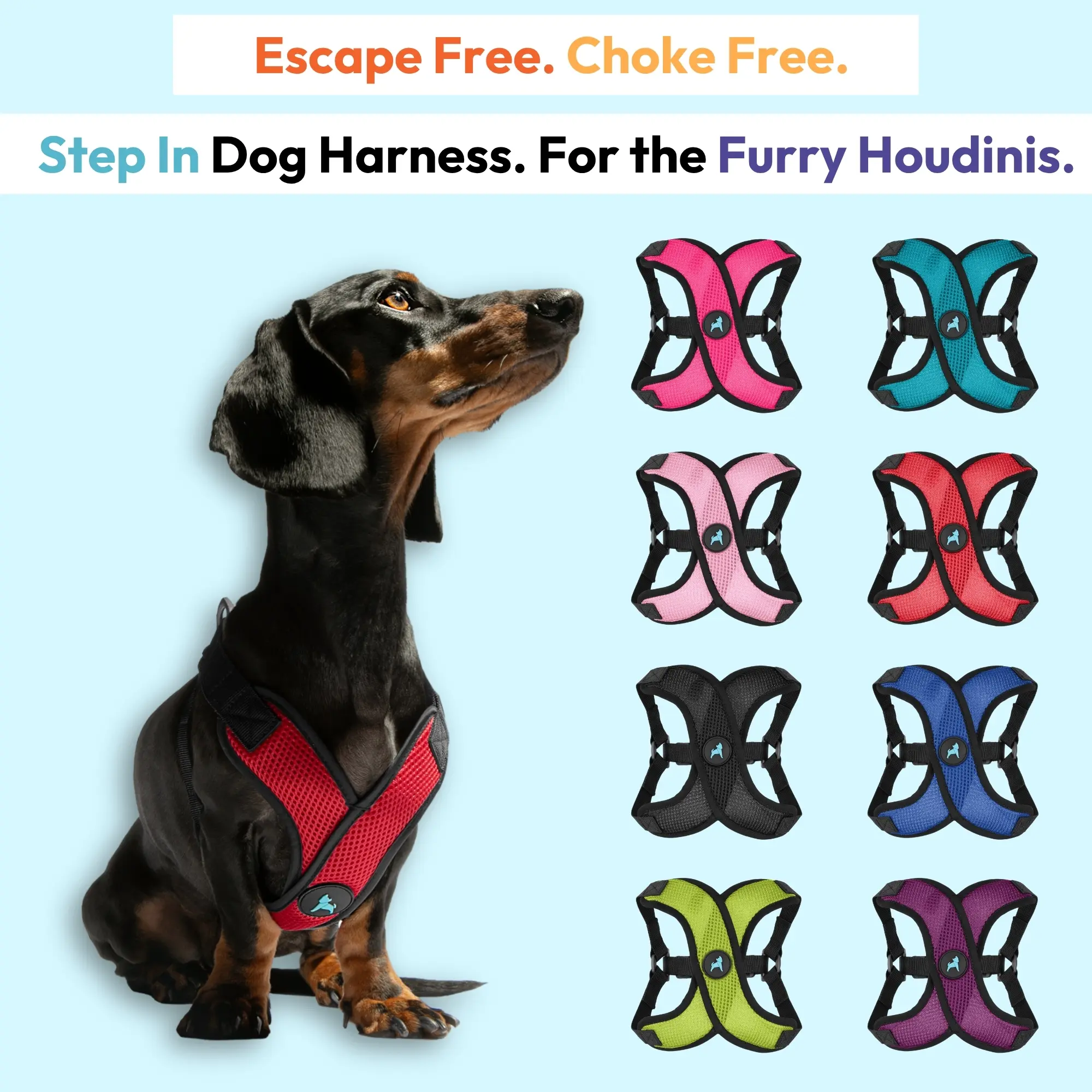 Gooby: Comfort X Step-In Lite Dog Harness | Best No-Escape & Choke-Free Step-In Harness for Toy Breeds, Small & Medium Dogs | Ultra-Lightweight | Breathable Mesh | Quick-Dry | Machine Washable