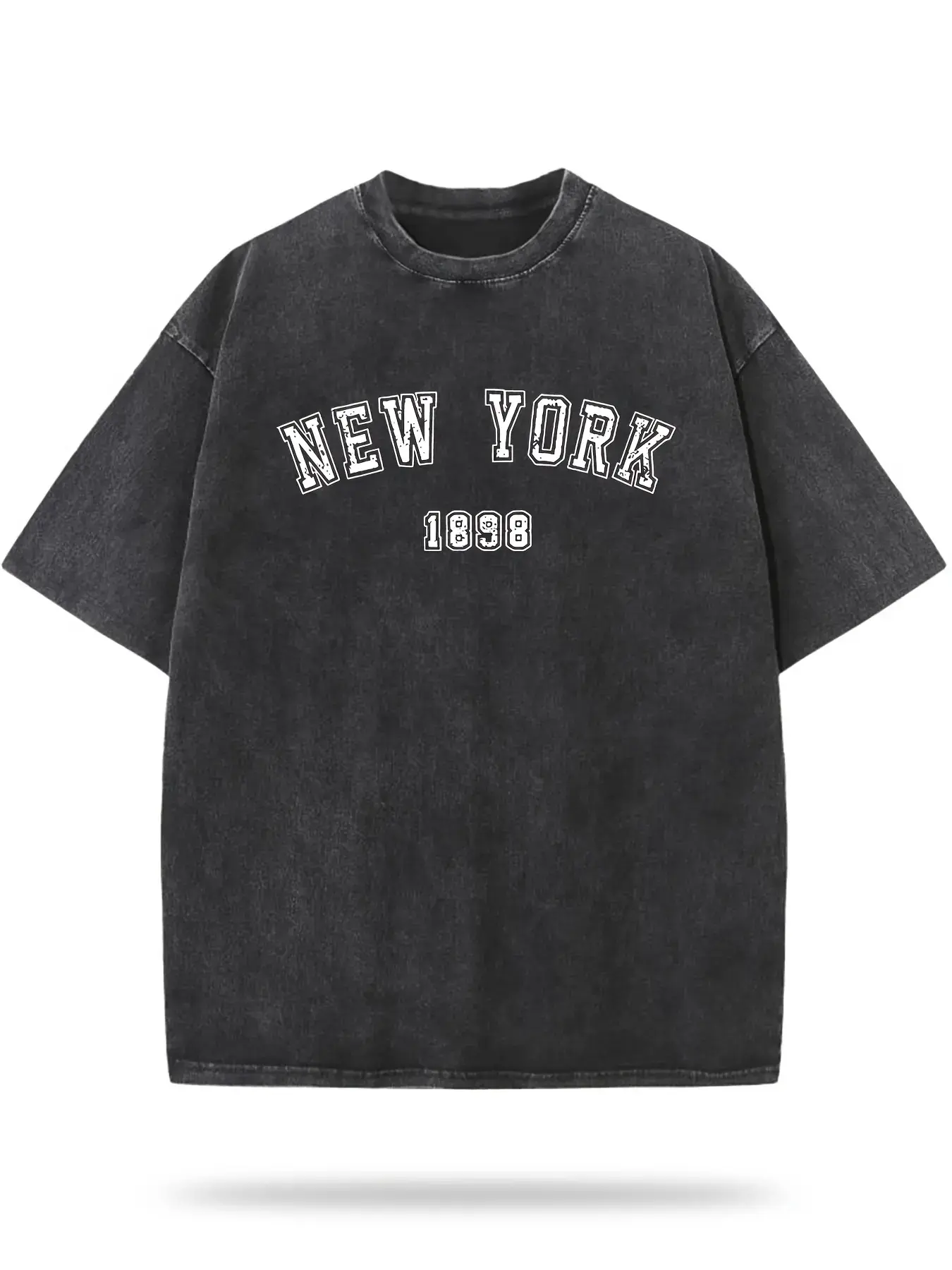 Couple's Vintage Graphic T-Shirt with 1898 New York Print, Soft Breathable Cotton, Casual Classic Fit Short Sleeve, Breathable Cotton Graphic, Casual Graphic Tee