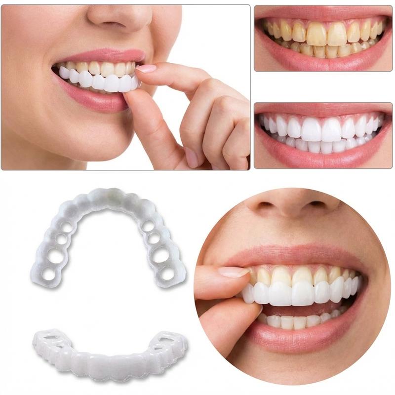 【3 Pairs】Snap On Veneers for Men & Women  Instant Whitening Smile Kit - Natural Look Reusable False Teeth Cover for Party & Daily