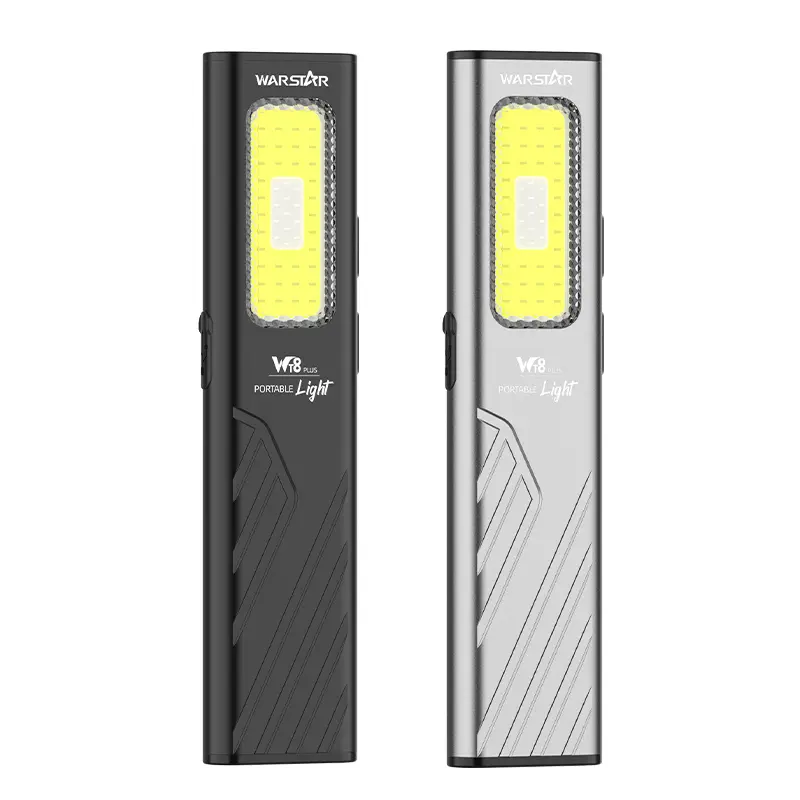 WARSTAR WT8 Durable Rechargeable LED Flashlight Aluminum Magnetic Suction 800LM Bright accessories edc Outdoor Flashlight USB-C charging Rechargeable LED Dual-Beam Work Light for Camping Hiking Fishing Emergency Car Repair Portable 800 Lumens with Laser t