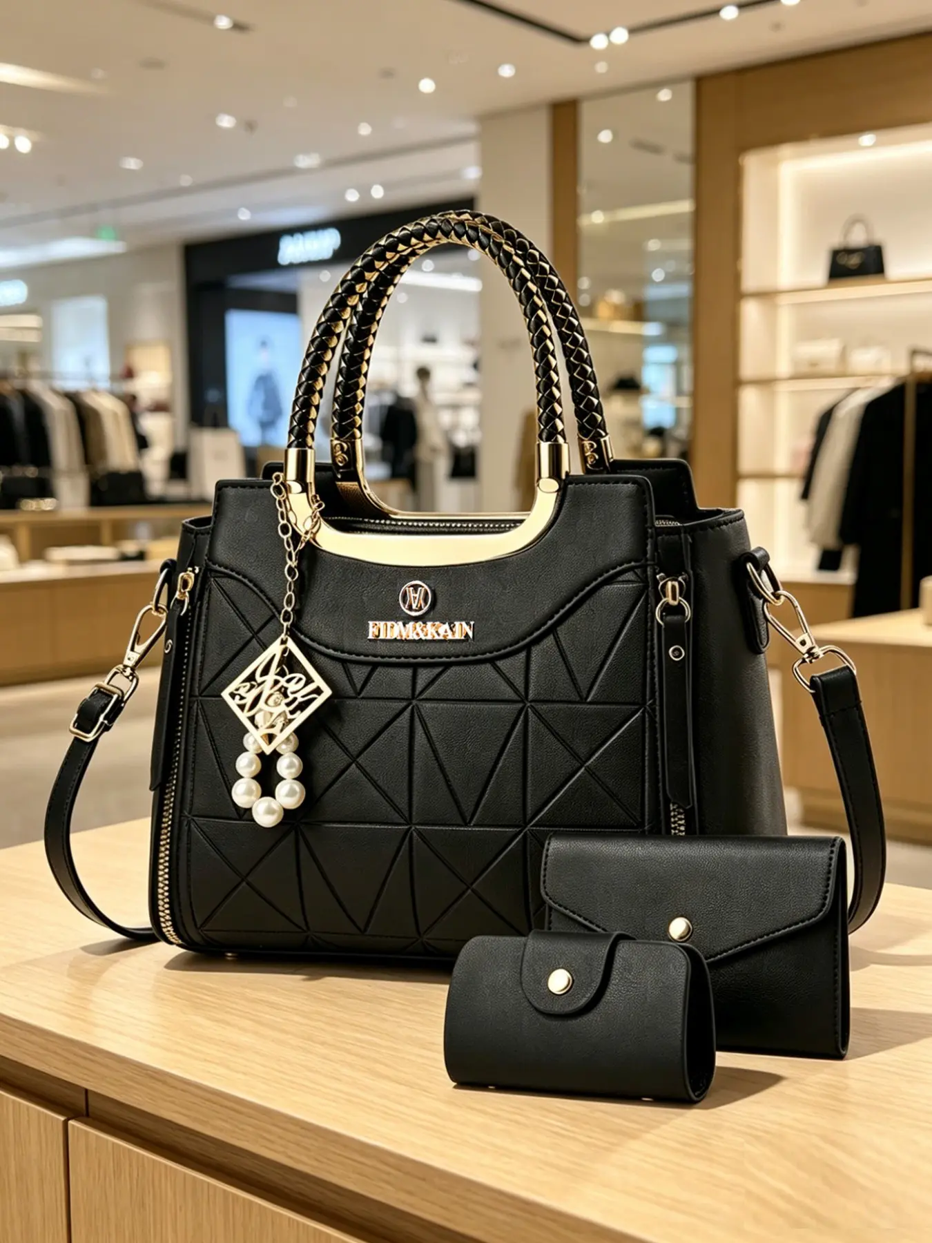 Women's Elegant Embroidered Pattern Tote Bag & Wallet, Fashionable Purse, Fashionable Zipper Shoulder Bag Set, Casual Trendy Versatile High-quality Daily Commuting Bag Set, Fashion Bags