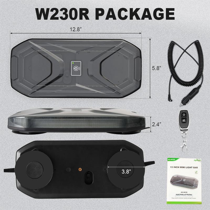 AgriEyes W230B Wireless Roof Light Bar | Remote/App Control, for Pickup, Work Truck, Off-Road Safety