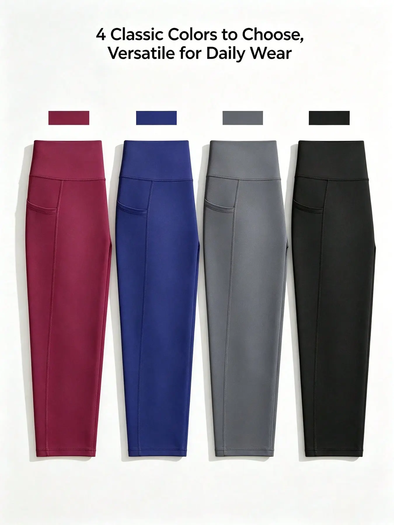 4-Pack of Plus-Size Women’s Capri Pants, elastic waistband, high stretch, comfortable, breathable and soft, women’s summer sports leggings. lightweight workout casual athleisure cargo short solid waist gym short colour waist sport short