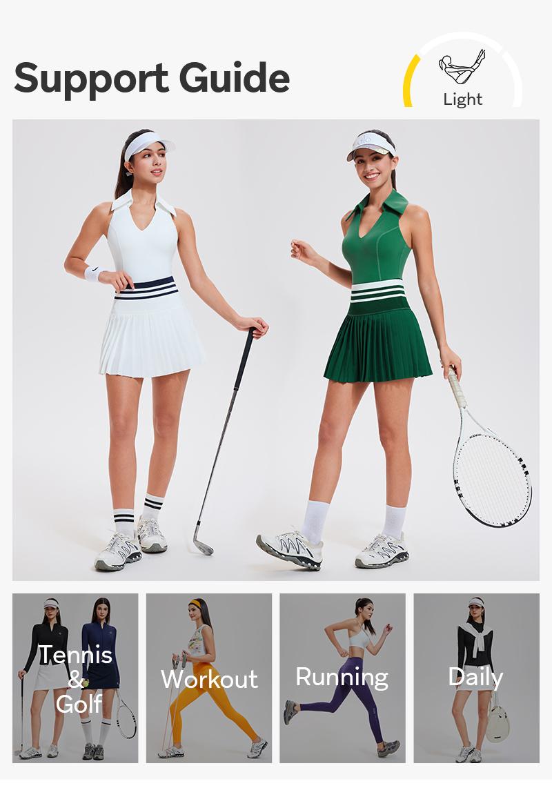 Airfree Two Piece Golf Outfits for Women Tennis Skirt Set for Women Racerback Sleeveless/Longsleeve Top with High Waisted Pleated Skirts Golf Athletic Spring Outfits