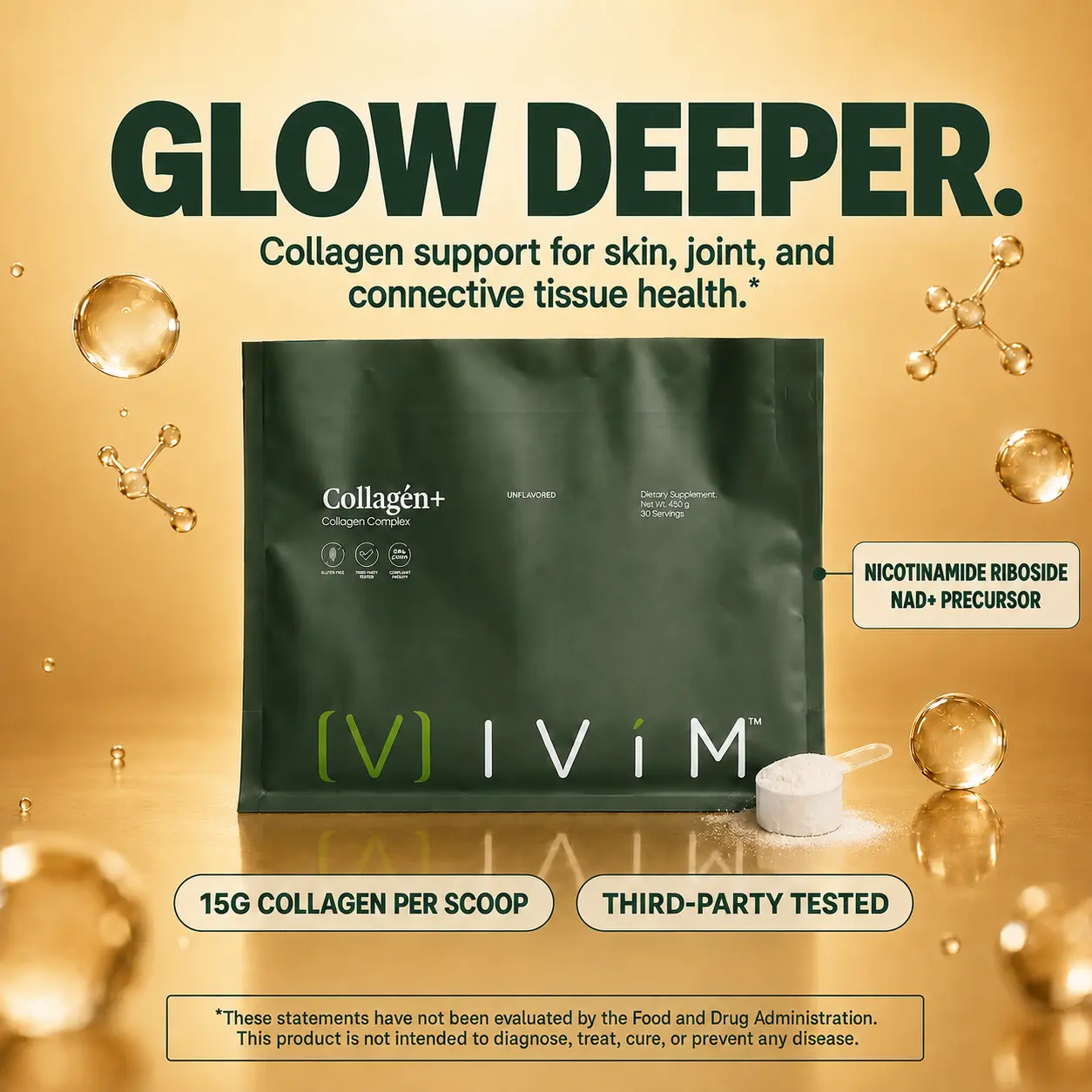 Ivim Health Bovine Collagen Peptides Powder - Dietary Supplement for Skin Care, Joint Health, Tissue Support & Joint & Skin Nutrition Vitamins