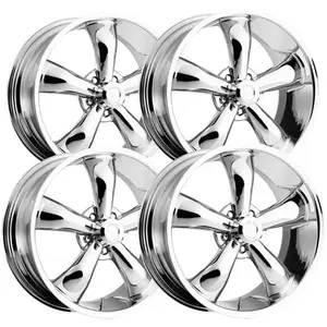 (Set of 4) Staggered Vision 142 Legend 5 20" 5x115 +10mm Chrome Wheels Rims