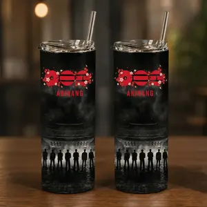 40oz 20oz Kpop Inspired Tumbler Cup – Boy Band Fan Gift, Arirang World Tour 2026 Tumbler, Insulated Travel Mug with Straw Lid, Aesthetic Idol Design