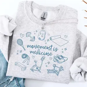 [ Ship From US ] Movement Is Medicine T-shirt or Sweatshirt, Physical Therapy PT Crewneck, Personal Trainer Gift Pullover, Cozy Fitness Therapy Shirt for Everyday Wear