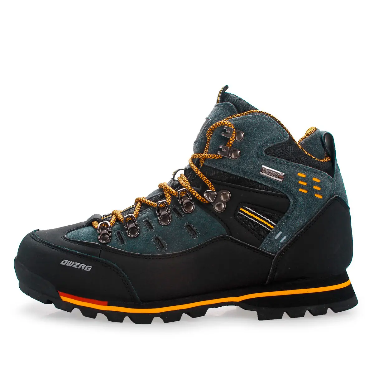 Men's Cowhide Casual High-Top Lace-Up Outdoor Hiking Shoes - Waterproof, Durable, Breathable, Ankle-Supportive, Padded Liner, Non-Slip Rubber/EVA Sole, All-Weather Grip for Mountain Climbing, Camping