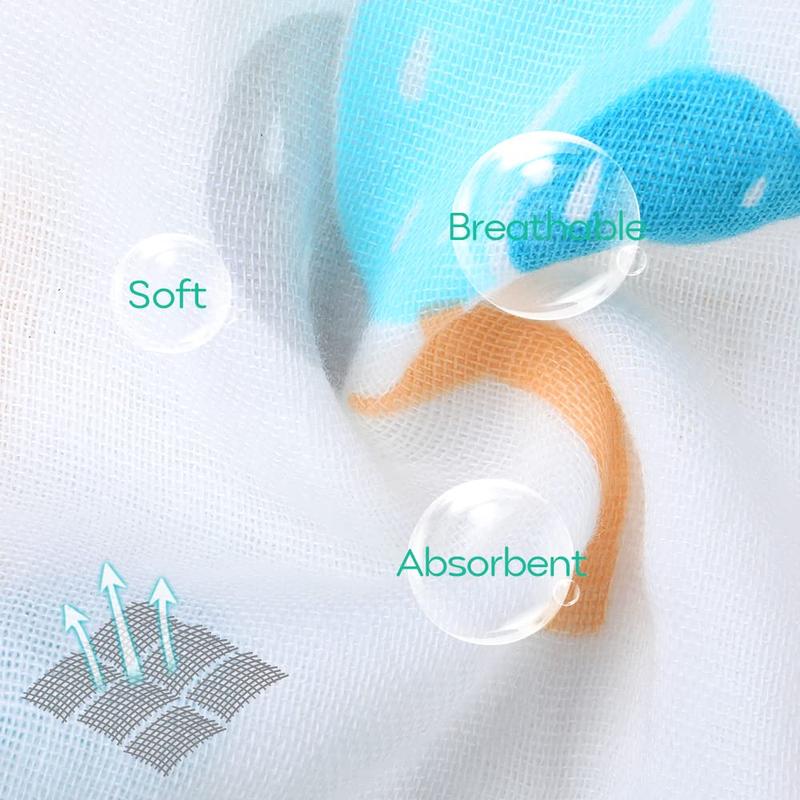 Yoofoss Muslin Burp Cloths for Baby 10 Pack 100% Cotton Baby Washcloths for Boys Girls Large 20''X10'' Super Soft and Absorbent White