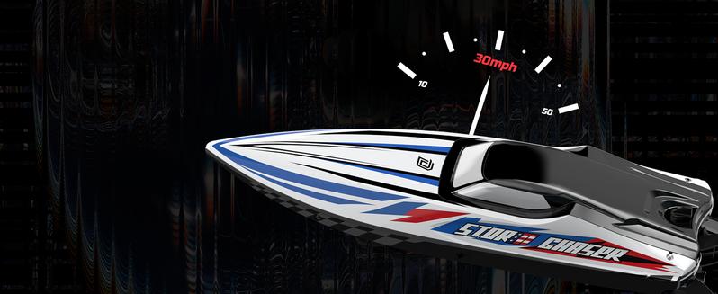 DEERC Fast Brushless RC Boat, 30+ mph 3S Remote Control Racing Boats with Metal Servo & LED Light, 2.4Ghz Speed Boat, Summer Pool Toy Gift Durable