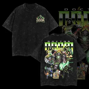 Retro Vintage Dr. Doom T-Shirt 100% Premium Cotton Oversized Relaxed Fit S-5XL Menswear American-Made Classic Look