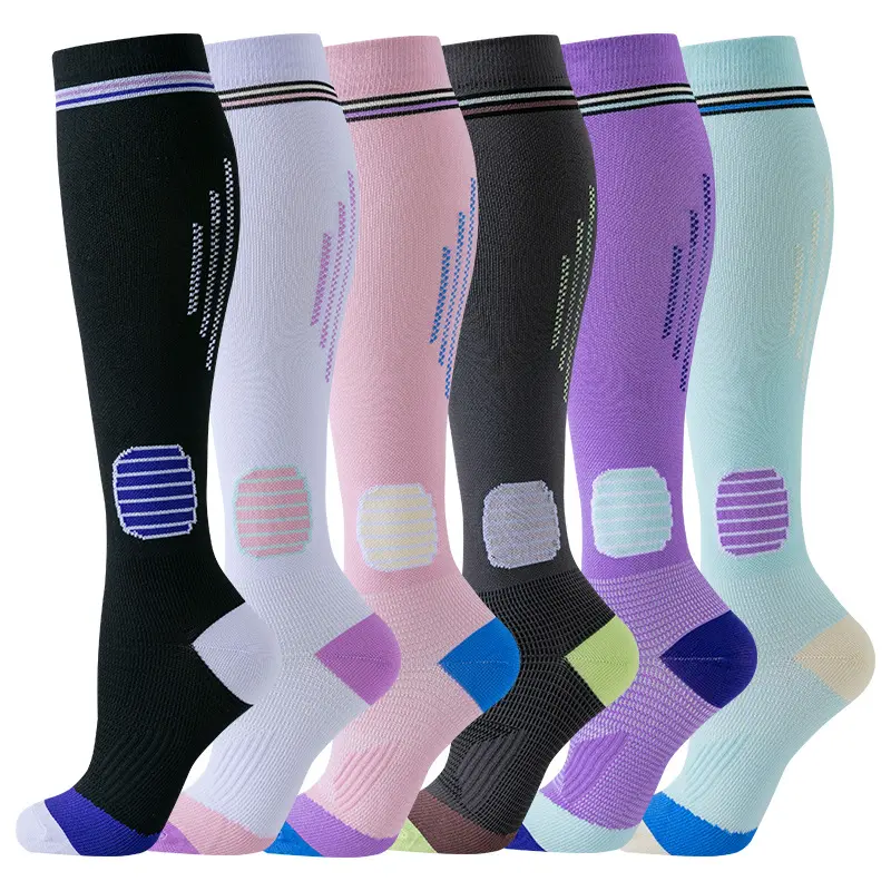 5/6 Pack Graduated Compression Socks [15-20mmHg] - Moisture Wicking Knee High Athletic Stockings with Free Laundry Bag