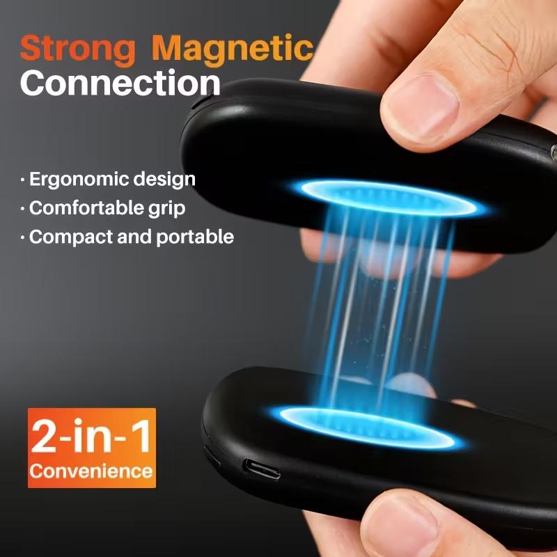 Emergency Rechargeable Hand Warmers with COB Light, 2 Pack Portable Magnetic Electric Hand Warmers, 12hrs Long-Lasting Warmth, Double-Sided Heating, Pocket Size, Outdoor Heater, Winter Gifts for Women & Men