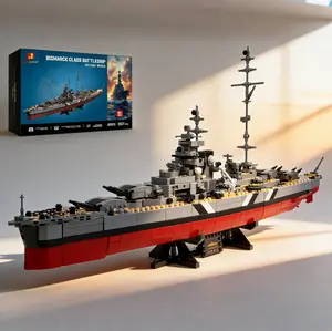 Iron Legend: The Bismarck 1:300 - JMBricklayer Epic Military Battleship Building Set, 2573+ PCS High-Precision Warship Model for Master Collectors 60015
