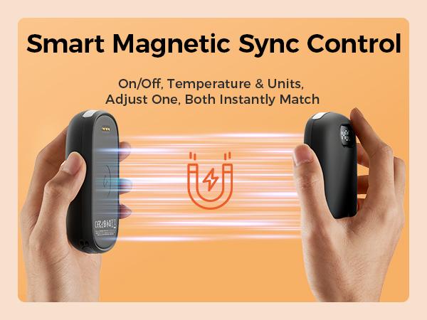 Aecooly Glow 01 Portable Magnetic Hand Warmer 10000mAh Rechargeable 2 Pack Magnetic combo 72 Heat Levels (104–140°F)  Fast Heating Gifts for Women & Men